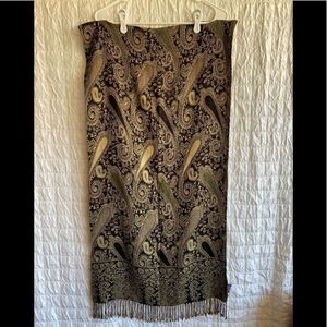Studio36 30x74 gold on black festival scarf/shawl